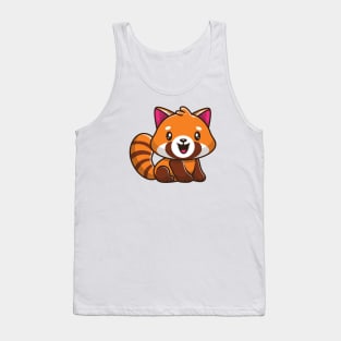 Cute Red Panda Sitting Cartoon Tank Top